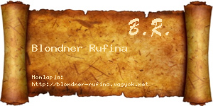 Blondner Rufina névjegykártya